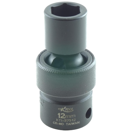 K-Tool International 3/8" Drive Impact Socket black oxide, Standard Swvel 3/8"Dr, 12mm KTI-37512